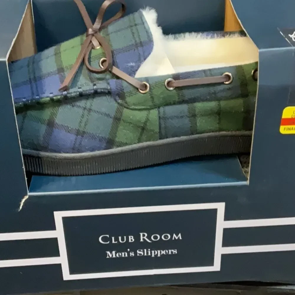 Club Room Green and Blue Plaid Loafers